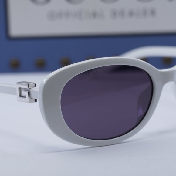 Gucci GG1684SA 006 Oval Sunglasses - White main image 9